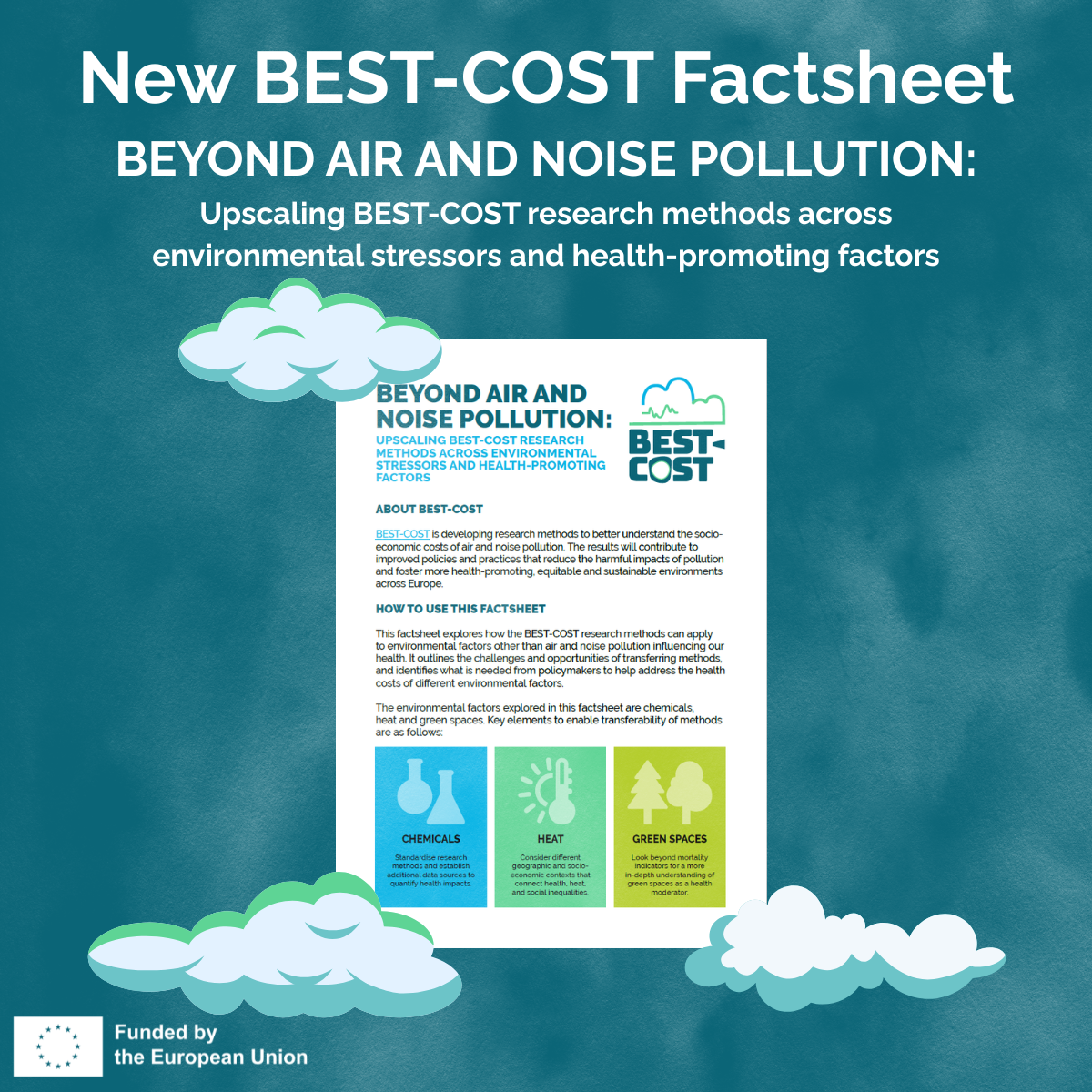 BEST-COST Factsheet – Beyond air and noise pollution: Upscaling BEST-COST research methods